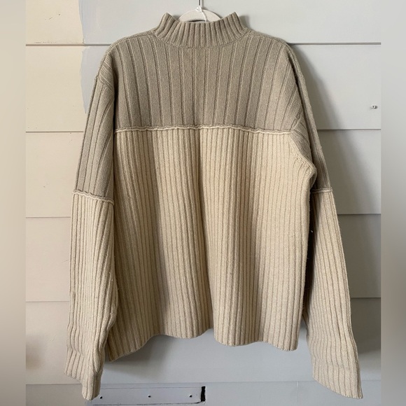 Vtg Y2K Timberland Wool Alpaca Blend Colorblock Knit Mockneck Thick Sweater XL - Picture 8 of 9